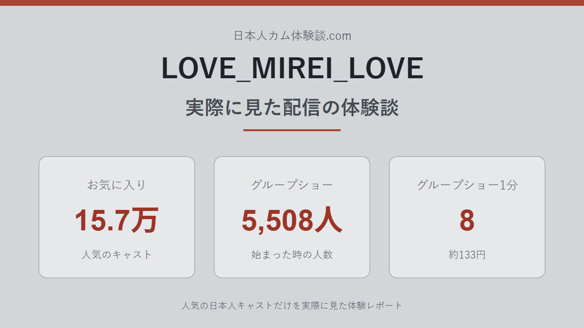 LOVE_MIREI_LOVEさんの体験談まとめ画像